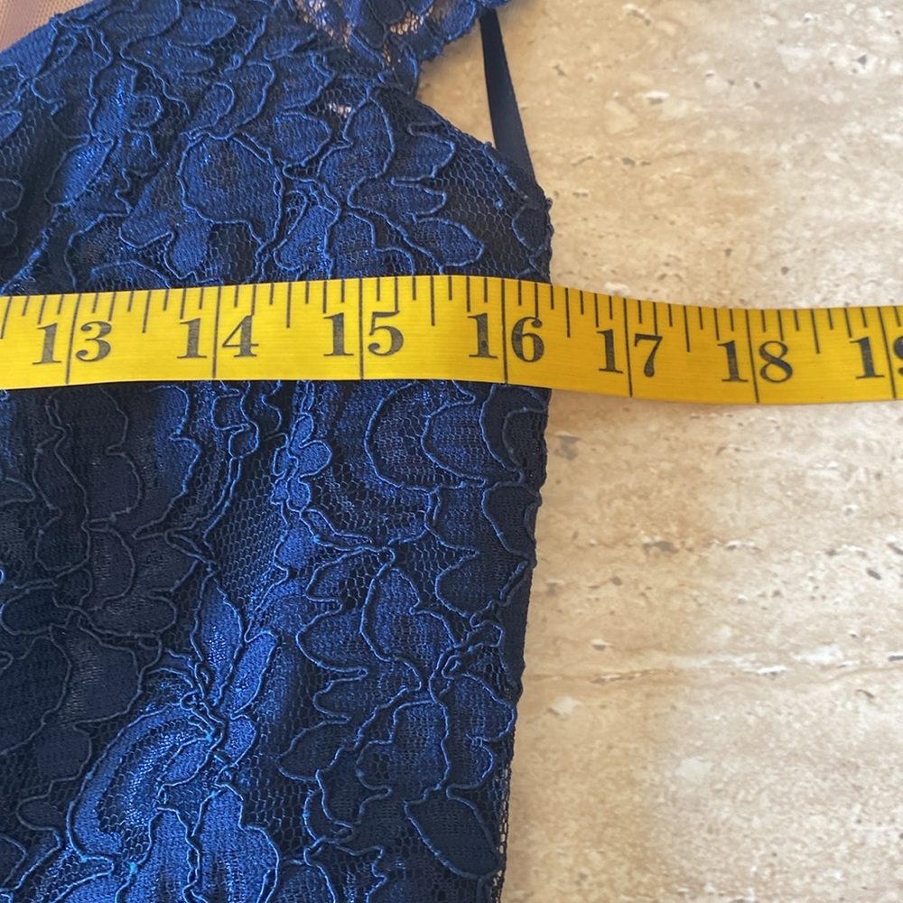 Ralph Lauren, navy lace evening gown,excellent condition, see measurements below - Picture 9 of 16